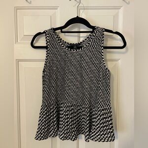 Banana Republic Black and White Pleated Blouse